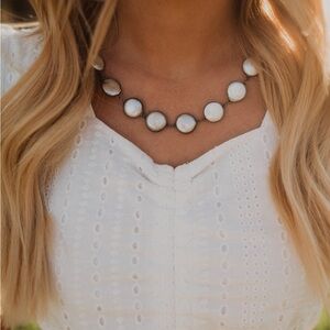 Freshwater pearl coin necklace